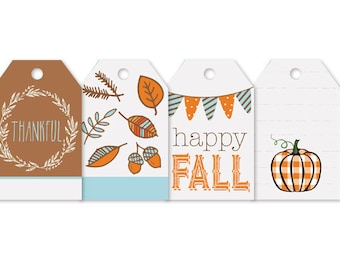 25 - Assortiment d'étiquettes-cadeaux brillantes d'automne, 2,25 x 3,5 pouces