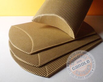 5 - 5 3/4 x 5 1/8 x 1 1/2 Large Corrugated Kraft Pillow Boxes