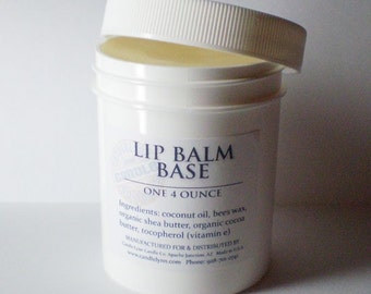 Natural Lip Balm or Lotion Bar Base -  4 oz Jar - Made with Organic Shea and Cocoa Butters