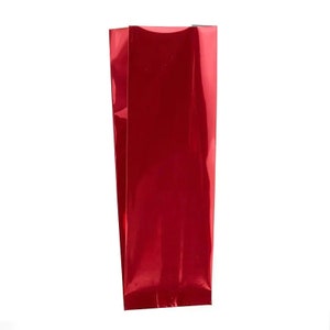 10 Red Gusseted Foil Pouches for Creams, Lotion, Shampoo, Masks or other Samples - with option to add filling syringe