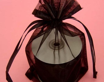 8x12 Black Sheer Organza Bags