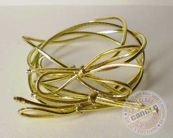 25 - 6" Gold Stretch Loops - Packaging - Gifts - Bow