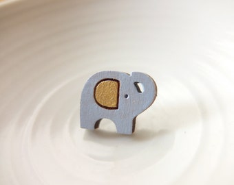 Elephant laser cut wooden tie tack pin - Nellie LAST ONE