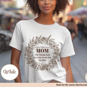 Personalized Mama Shirt Floral Vintage Mom Tee Custom Name Shirt Mothers Day Gift for Mom Aesthetic Coquette Mom Tee birth flower mom shirt immagine 11