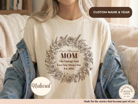Personalized Mama Shirt Floral Vintage Mom Tee Custom Name Shirt Mothers Day Gift for Mom Aesthetic Coquette Mom Tee birth flower mom shirt