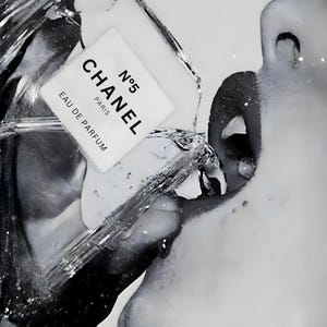 Lámina de pared CHANEL n.° 5 / Póster de moda en blanco y negro / Decoración de lujo para baño y dormitorio imagen 4