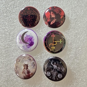 Lilith art, Lilith seal   1” pin badge 6pcs set