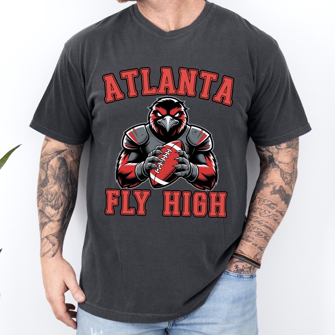 Atlanta Fly High Bird Football Shirt Falcon Mascot Tee for Falcons Fans ...