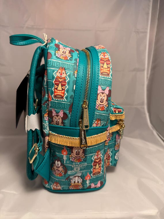 Disney Disneyland Resort Teal Mini Backpack with Gold Accents New Disneyland Resort Blue Castle Backpack main image 2