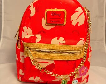 Loungefly Disney Lilo & Stitch Red Charm Cosplay Mini Backpack NWT – Collectible Disney Bag