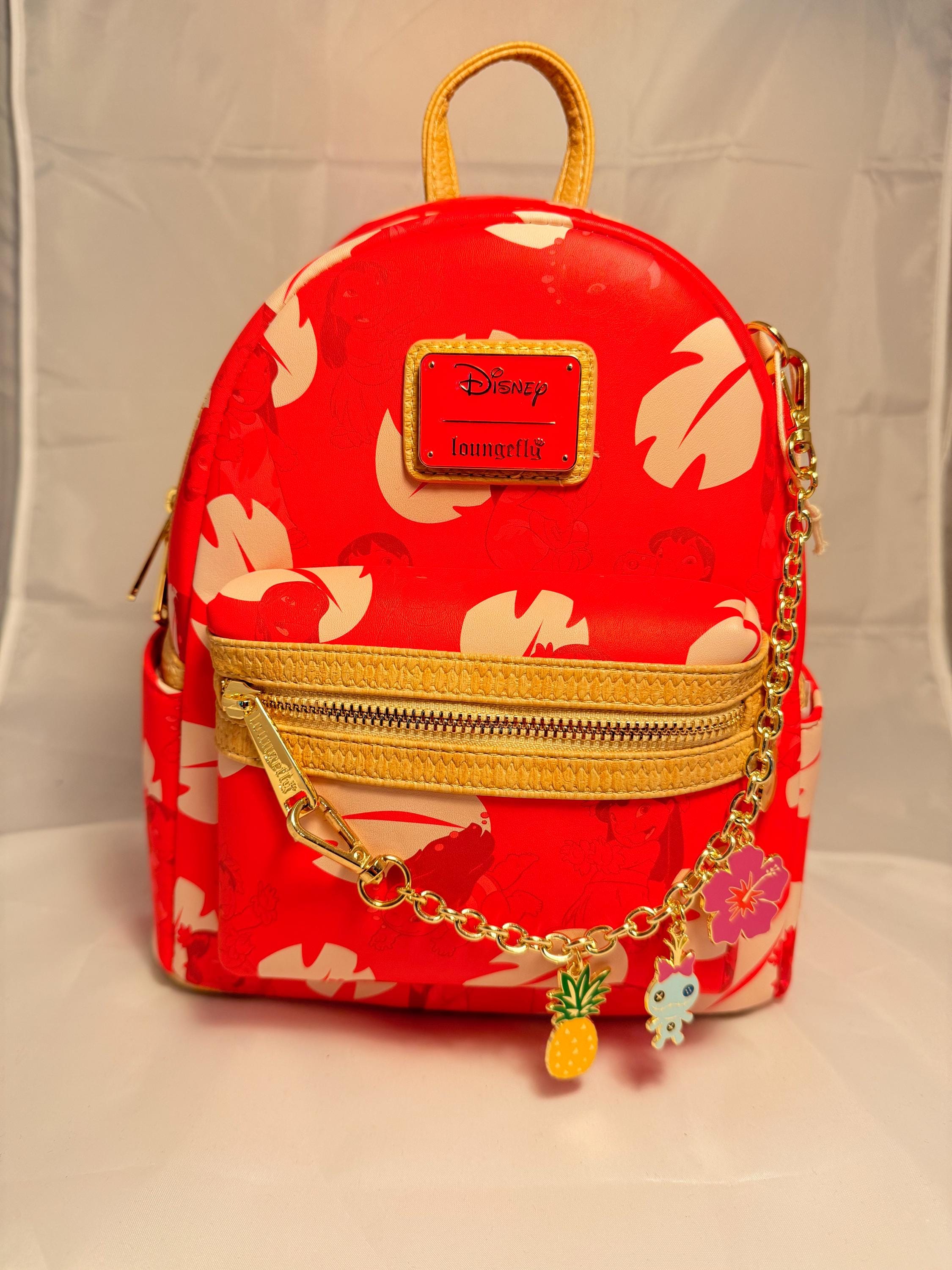 Loungefly Lilo Red and Cream Tropical Backpack with Gold Hardware NWT Loungefly Disney Lilo & Stitch: Stitch Tropical Beach  main image 4