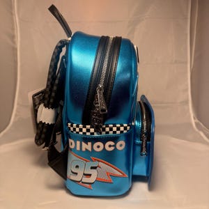 Loungefly Cars Dinoco Lightning McQueen Metallic Mini Backpack image 5