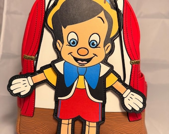 Pinocchio♠️Marionette Backpack Set Amazon.com: Loungefly Disney Pinocchio Marionette MINI  main image 2