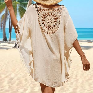 Crochet Swimsuit Cover Up for Women – Sexy Beachwear Dress, Bikini Cover-Up Shirt, Summer Bathing Suit Outfit