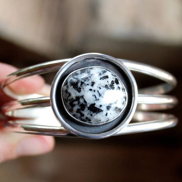 Yuba Granite Shadowbox Cuff Bracelet - Sterling Silver