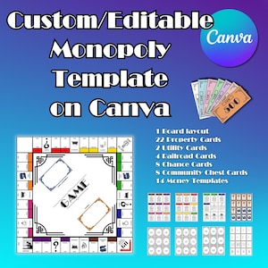 DIY Customizable & Editable Monopoly Template on Canva