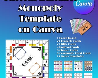Gör-det-själv anpassningsbar och redigerbar monopolmall på Canva