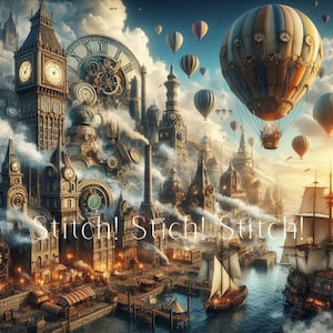 PDF [Voyage of Time City]  Cross Stitch Pattern| Pattern Keeper |  25ct Evenweave | 174 Colors | W500×H500