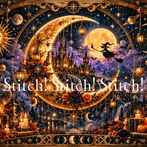 PDF [Halloween Celestial] SSMC & SS Cross Stitch Pattern Set | W999×H666 | 176 / 119 Colors