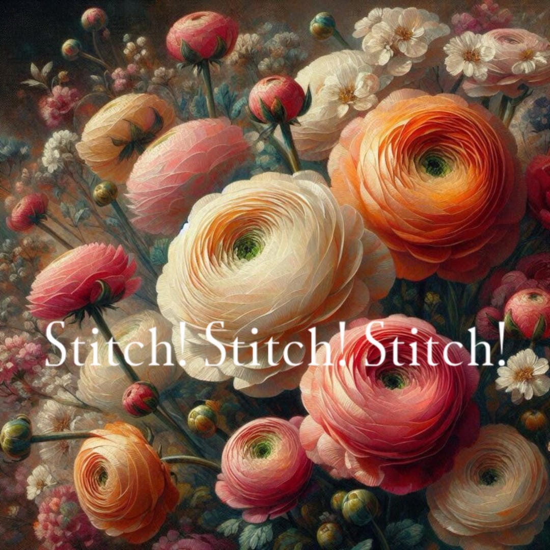 PDF [ranunculus at Dusk] Cross Stitch Pattern| Pattern Keeper | 25ct ...