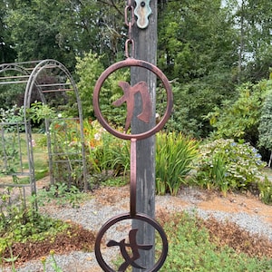 Triple Rings with Japanese Kanji symbols for &quot;Strong Corageous Woman&quot; Garden Decor
