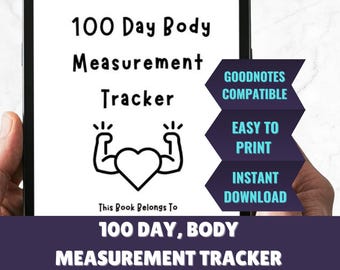 100 Day Body Measurement Tracker | Weight Loss Journal | Fitness Progress Chart | Printable Body Health Planner | PDF Instant Download Guide