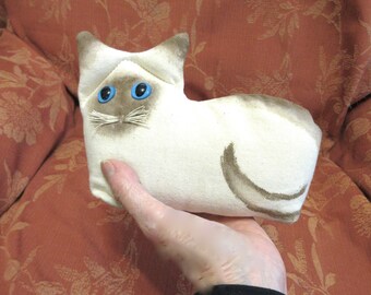 Baggy, Siamese cotton weighted Cat, desk decor.