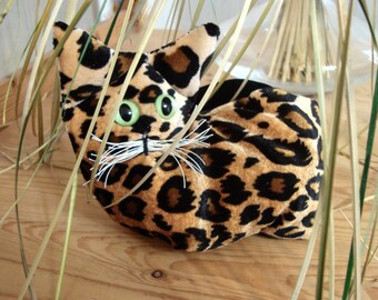 Leopard Kitten, lavender sachet, desk decor, gift for cat lover