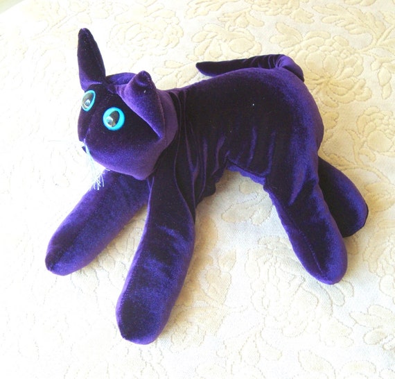 purple stuffed cat
