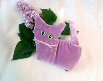 Lilac, sachet stuffed Kitten . Gift for cat lover.