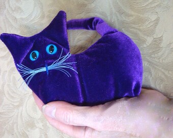 Purple Amethyst violet, Lavender Sachet Kitten, March Birthday, Pisces  Gift, stuffed cat, gift for cat lover,