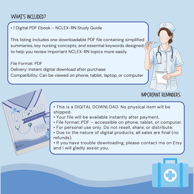 NCLEX RN Study Guide PDF | Nursing Exam Reviewer | Simplified Notes ...