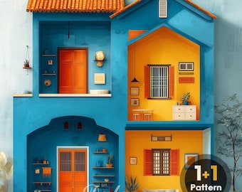 Poppenhuis PDF kruissteekpatroon volledige dekking (directe download)