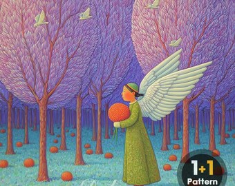 Engel PDF-kruissteekpatroon volledige dekking (directe download)