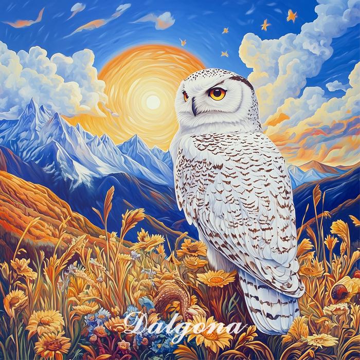 DAL0196 snowy owl PDF cross stitch pattern full coverage (Instant Download)