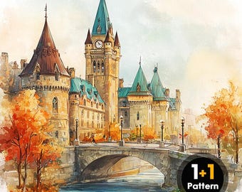 Ottawa City pdf-kruissteekpatroon volledige dekking (directe download)
