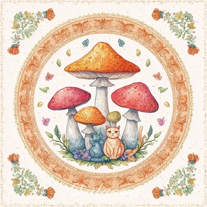 No.0317_mushrooms PDF pattern full coverage cross stitch Hand embroidery pattern Counted Cross Stitch PDF Download