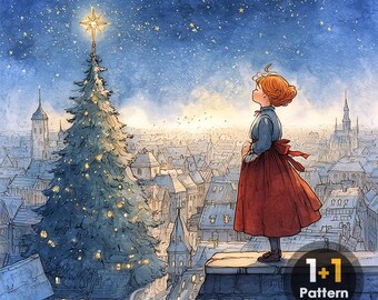 Kerstnacht PDF-kruissteekpatroon volledige dekking (directe download)