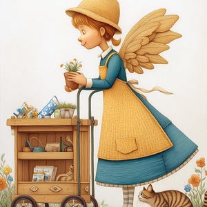 No.0093 Gardening PDFpattern full coverage cross stitch Hand embroidery pattern Counted Cross Stitch PDF Download