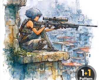 DAL0075 rooftop sniper PDF kruissteekpatroon volledige dekking (directe download)