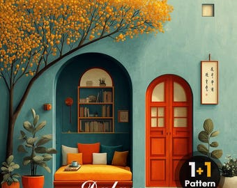 Cozy Wall PDF cross stitch pattern full coverage (Instant Download)