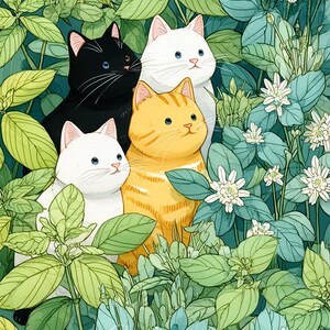 No.0037 cats PDFpattern full coverage cross stitch Hand embroidery pattern Counted Cross Stitch PDF Download
