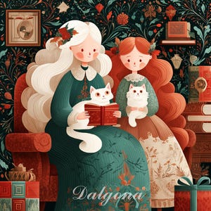 No0225 Christmas and Kittens PDF pattern full coverage cross stitch Hand embroidery pattern Counted Cross Stitch PDF Download