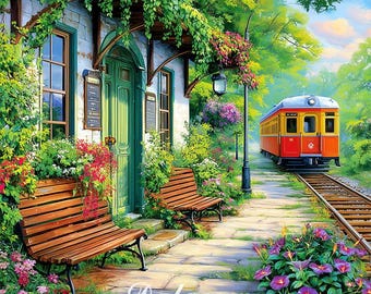 DAL0281 rural station PDF kruissteekpatroon volledige dekking Directe download