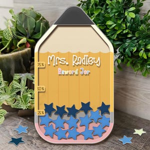 Custom Classroom Reward Jar For Teacher, Star Magnetic Reward Jar, Personalized Gift For Teacher, Back to school gift, Custom Name Reward