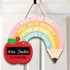 Custom Classroom Door Sign, Classroom Decor, Teacher Wooden Door Sign, Classroom Door Hanger, Back To School, Teacher Appreciation Gifts