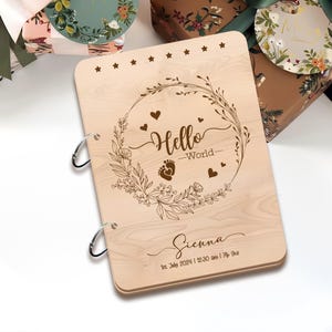 Carte d&#39;anniversaires passés, album de cartes d&#39;anniversaire, souvenir pour enfant, porte-cartes d&#39;anniversaire personnalisé, en bois, présentoir de cartes, carte souvenir