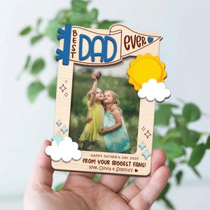 Custom Father&#39;s Day Car Visor Clip, Best Dad Ever Picture Frame, Custom Dad Photo Visor Clip, Dad Photo Magnet, Gift for Dad, Drive Safe Dad