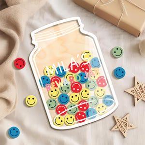 Custom Classroom Reward Jar For Teacher, Star Magnetic Reward Jar, Personalised Gift For Teacher, Back to school gift, Custom Name Reward