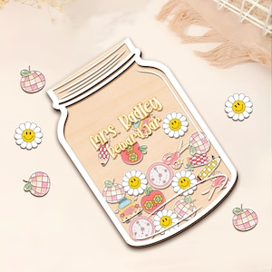 Custom Classroom Reward Jar For Teacher, Star Magnetic Reward Jar, Personalized Gift For Teacher, Back to school gift, Custom Name Reward